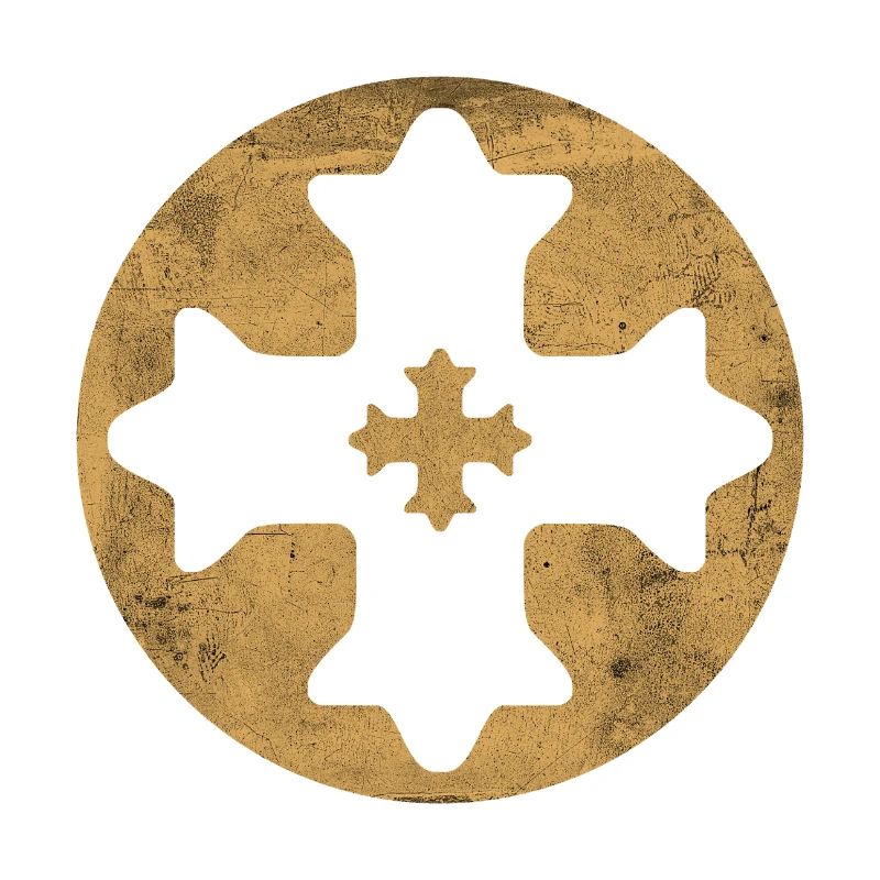 Croix copte orientale dans cercle doré