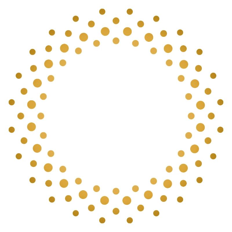 Ring-shaped, golden dot pattern