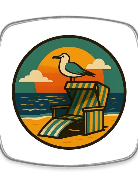 Strandkorb Design mit Möwe