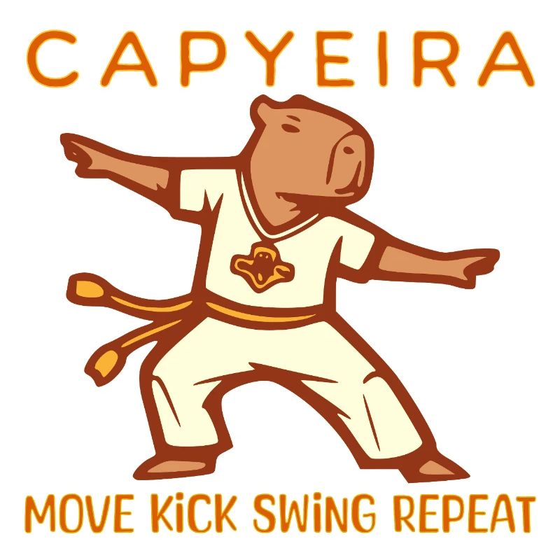 Capybara Martial Arts Dancing Design