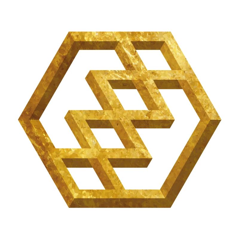 Golden Geometric Pattern
