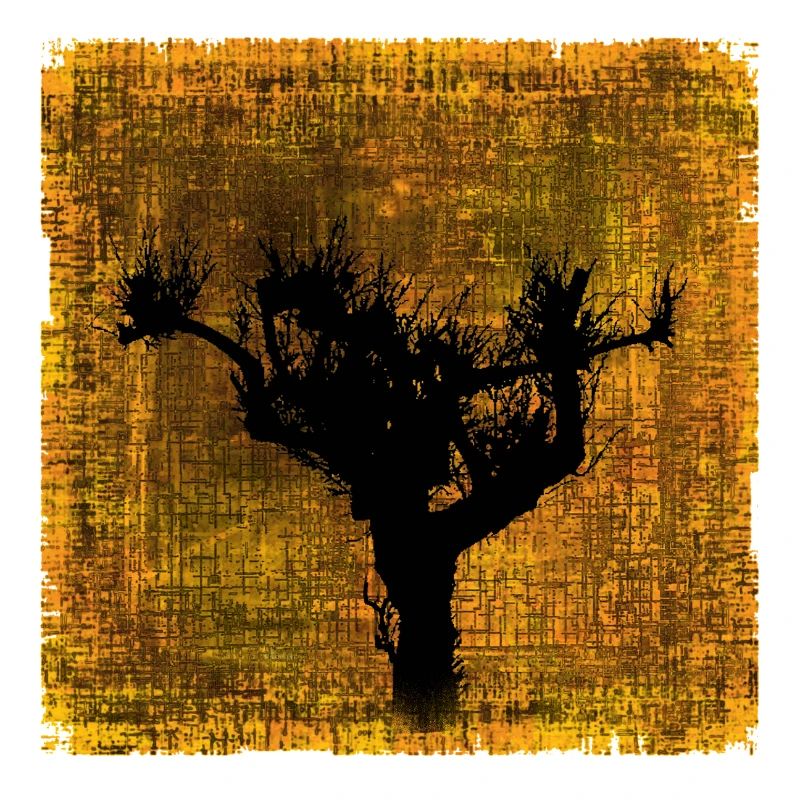 Vogelbaum Silhouette im Herbstfarben-Design