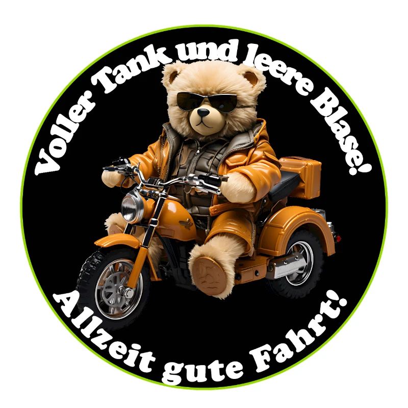 Cute bear on motorcycle with sunglasses