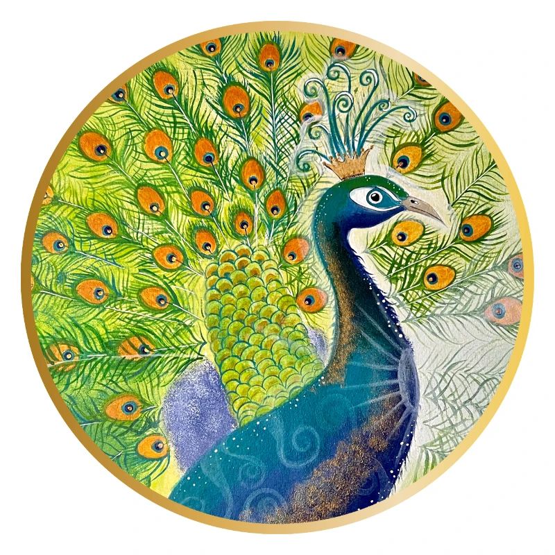 Prächtiger Pfau mit Krone