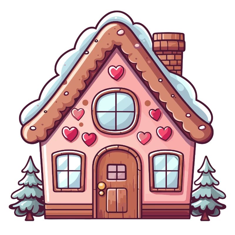 Charming Snow-Capped Gingerbread House