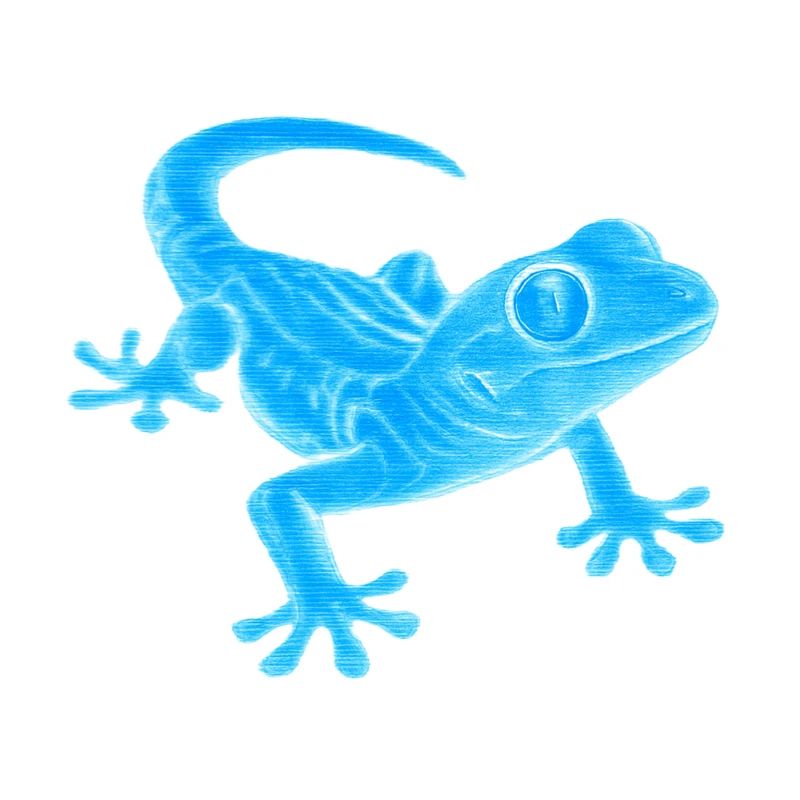 Blauer Gecko Silhouette Muster