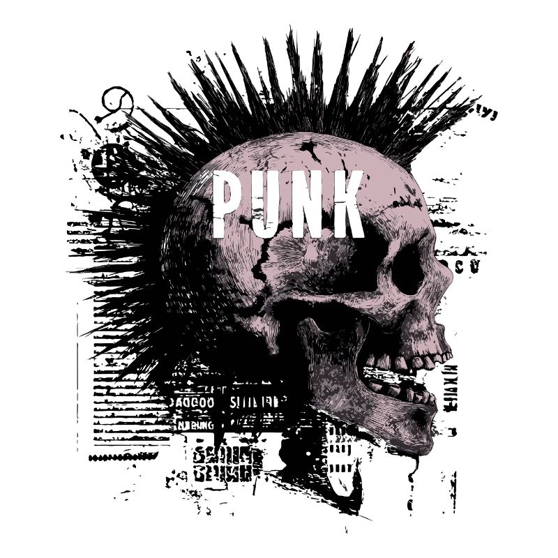 Punkrock Mohawk Schädel