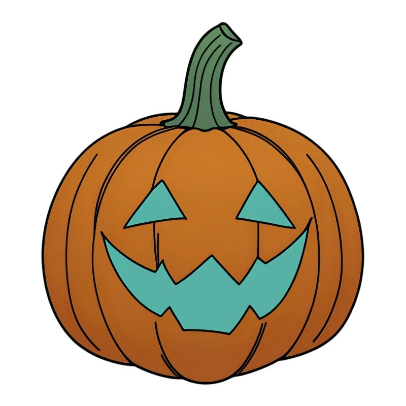 Visage de citrouille à l’aspect sarcelle