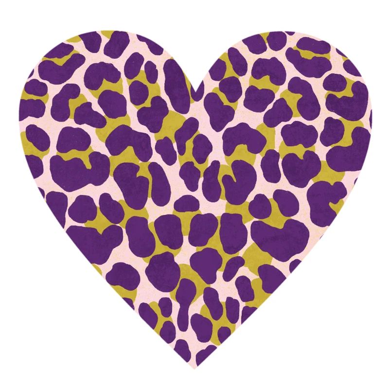 Purple Leopard Heart Pattern