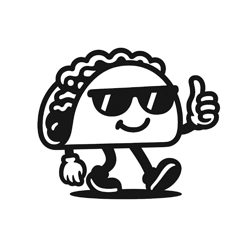 Sunglasses Taco Mascot