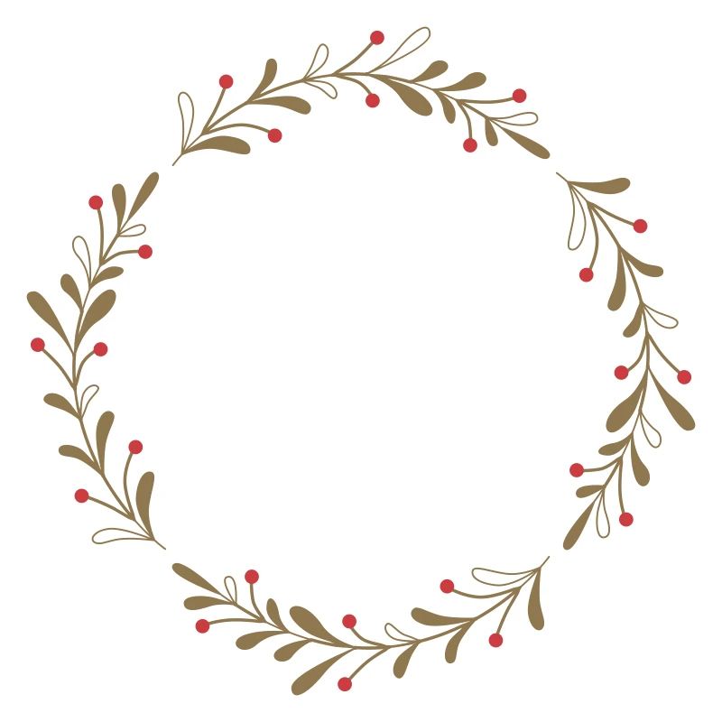 Winter wreath with red berries