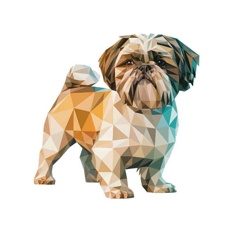 Shih Tzu - Cool Low Poly Logo