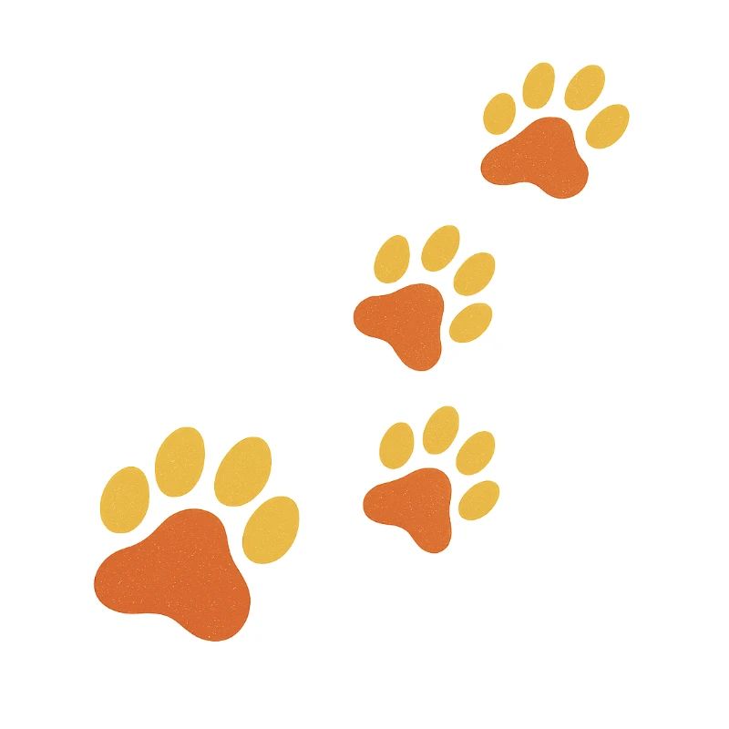Paw Print Trace in Orange
