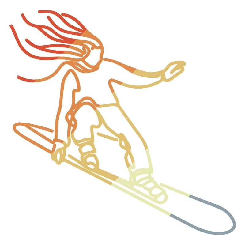 Fille de snowboard rétro
