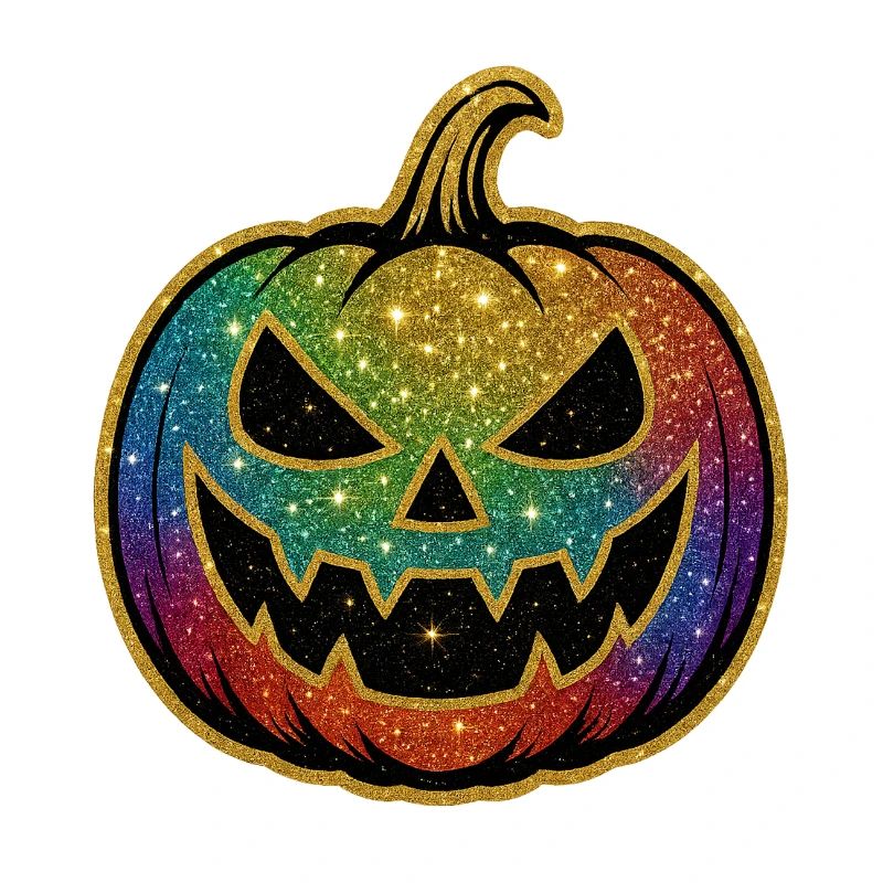 Rainbow Glitter Pumpkin
