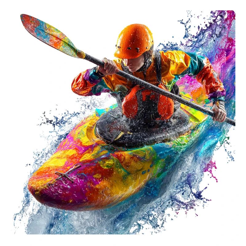 Kayak explosion de couleurs