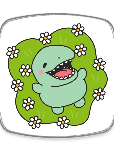 Happy Dinosaur in Spring