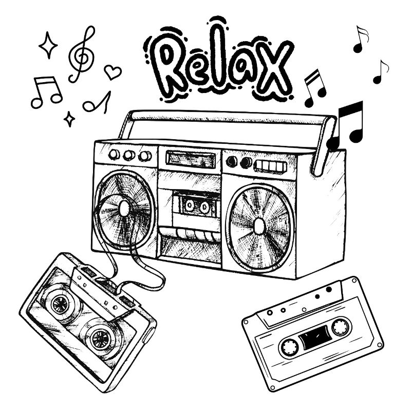 Retro Boombox Cassette Tee