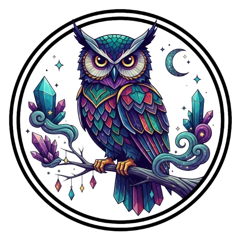 Kristall-Eulenzauber in Mitternachtsfarben