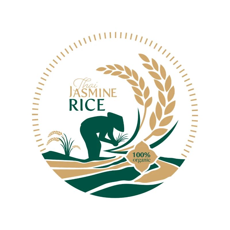 Logo du riz au jasmin thaïlandais Bio