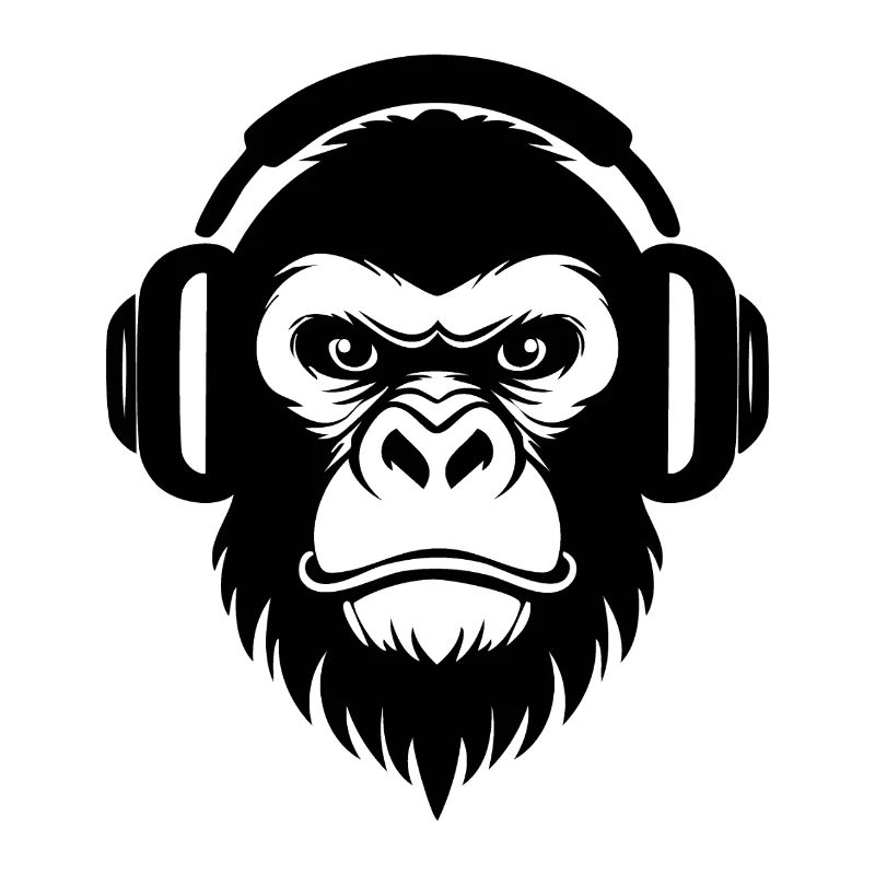 DJ Grooves Underground Rebellious Monkey Head Chemise