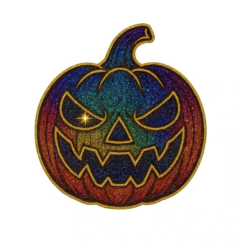 Glittering Rainbow Pumpkin for Halloween