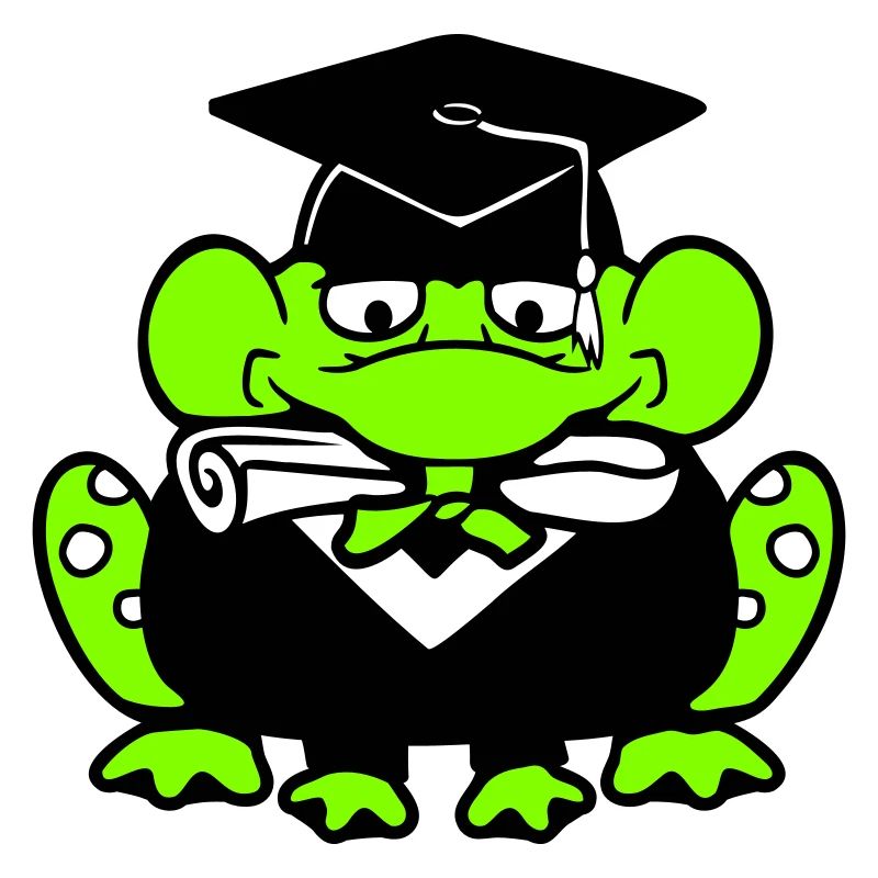 frog graduation high school diploma passed college cute