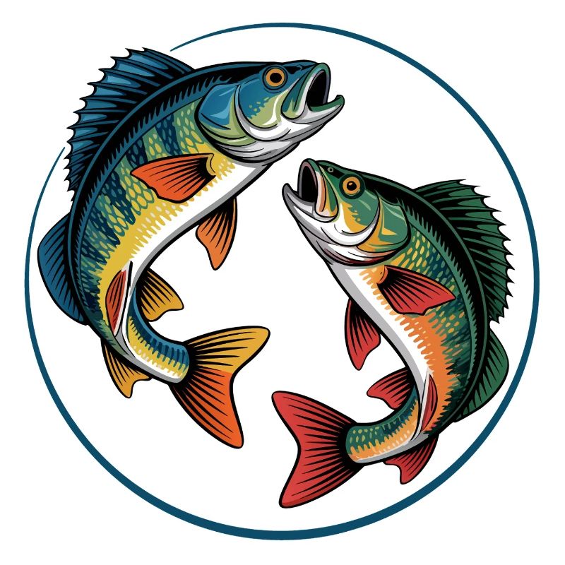 Zwei springende Barsche