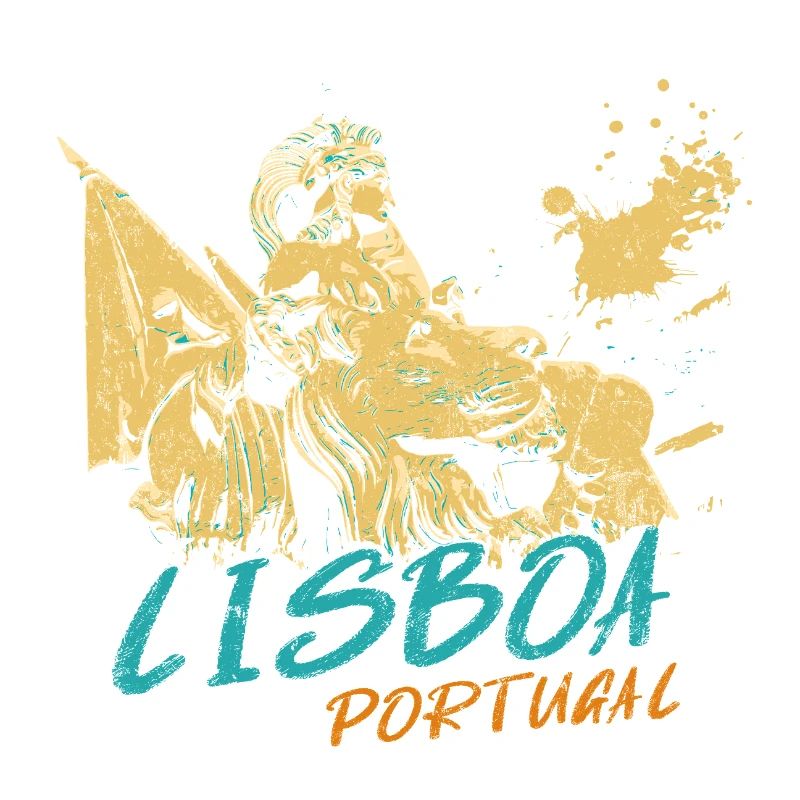 Arch Rua Augusta Lisbon illustration