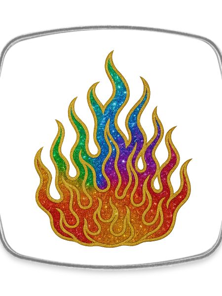 Rainbow Fire Glitter Flame