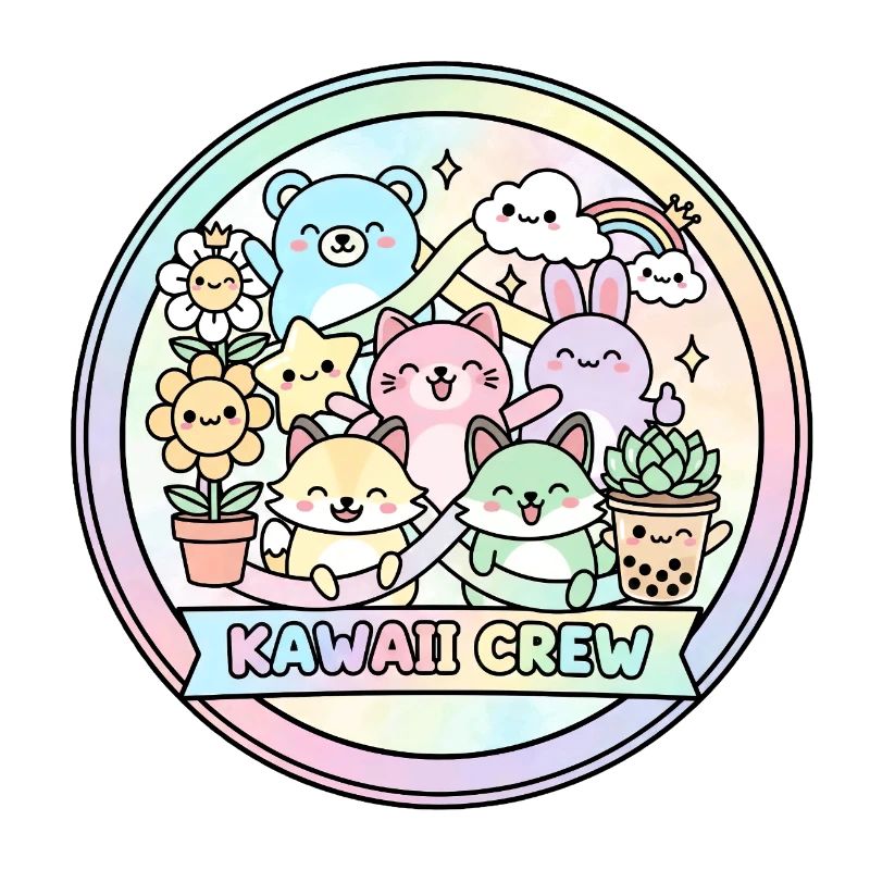 Kawaii Crew Pastell Regenbogen
