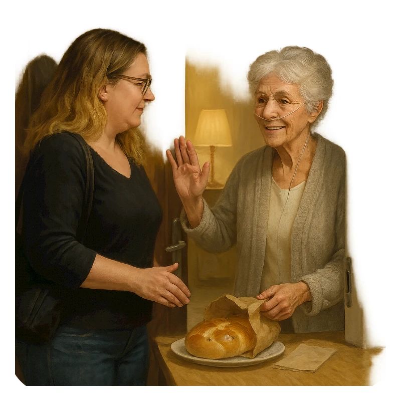 Scène de quartier conviviale