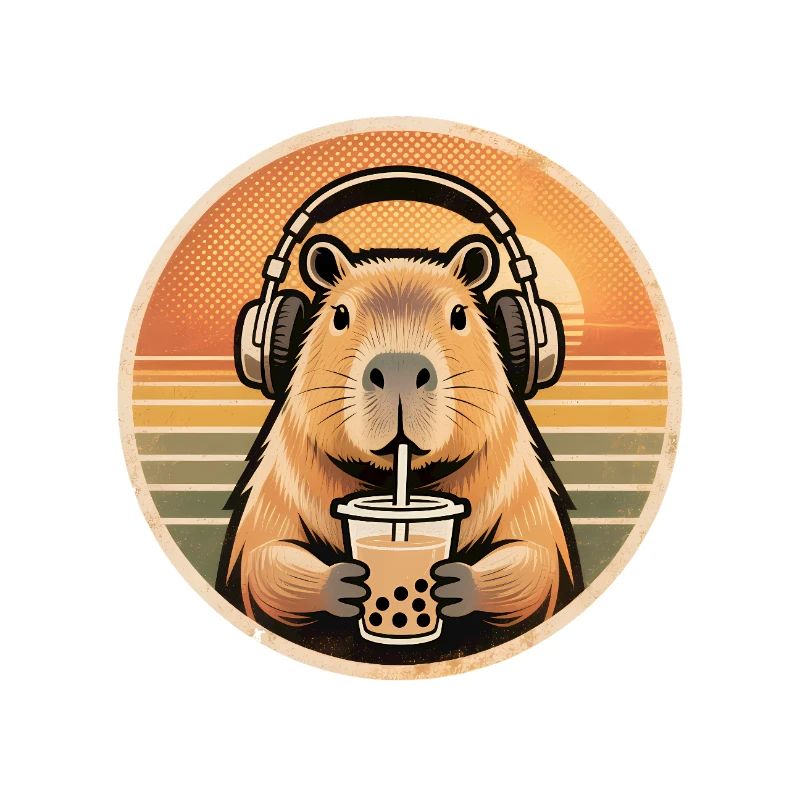 Süßes Capybara Bubble Tea Kawaii Tier Geschenk
