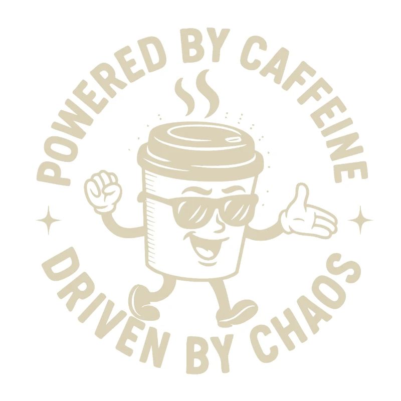 Powered by Caffeine, Driven by Chaos Kaffee Spruch