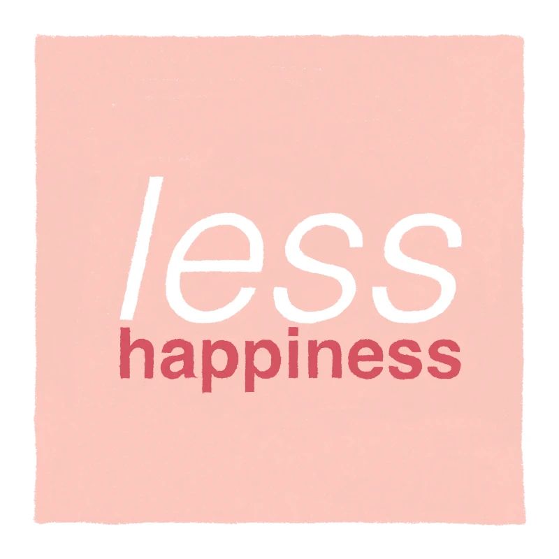 Less happiness