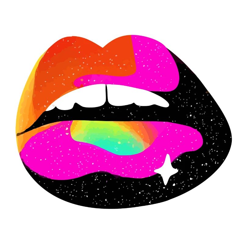 Rainbow Lip Pop Art