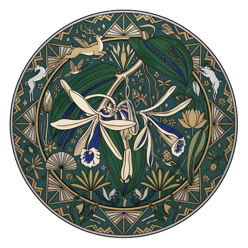 Orchidée vanille et feuillage