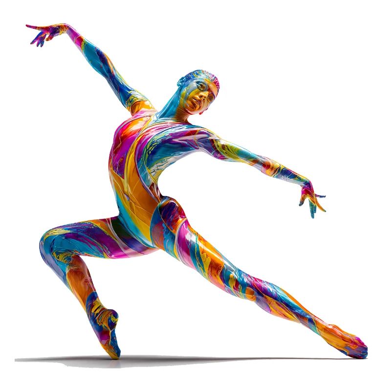 Color explosion dancers in flow