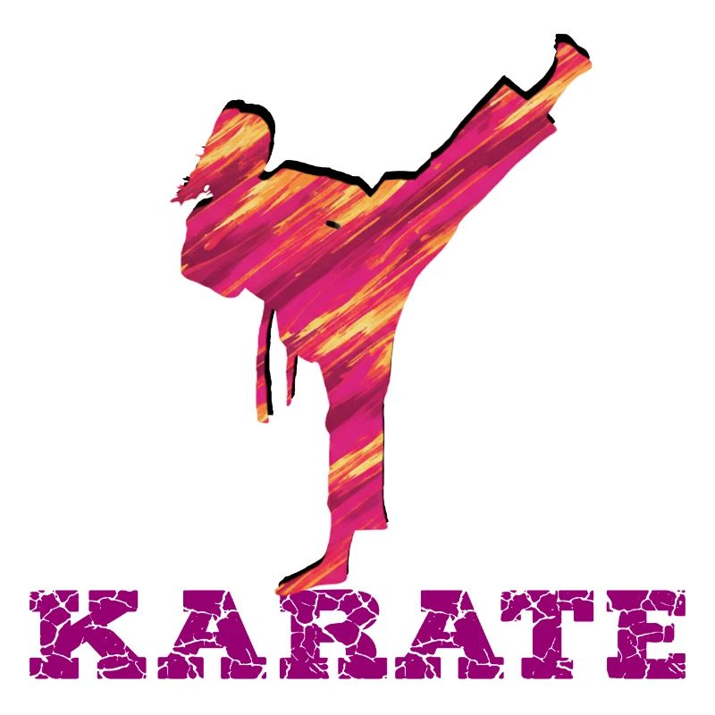 Karaté Silhouette Explosion de couleurs