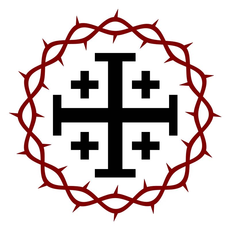 Croix de Jérusalem et couronne d’épines