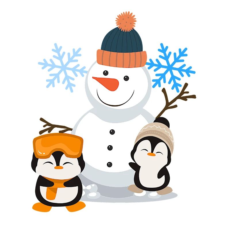 Winter Joy Snowman Penguins