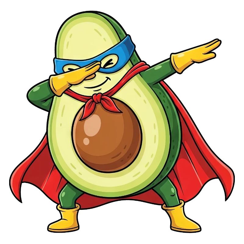 Avocado held Gemüse Stark Vegan Vorbild
