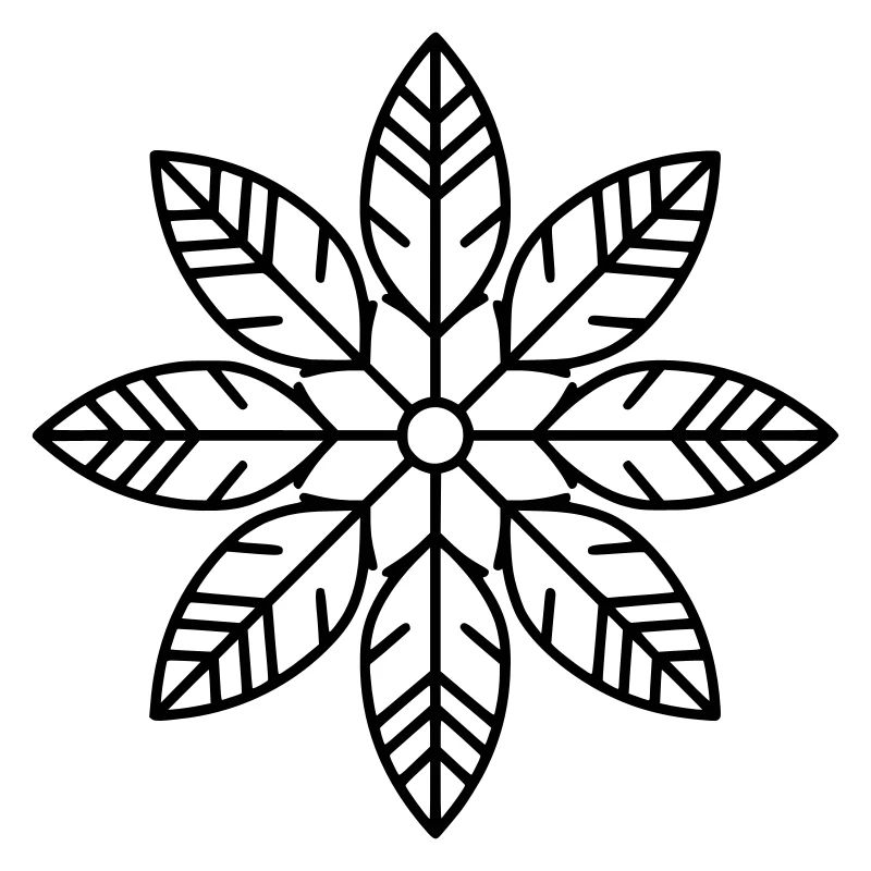 Leaf Mandala | Nature & Harmony Line Art