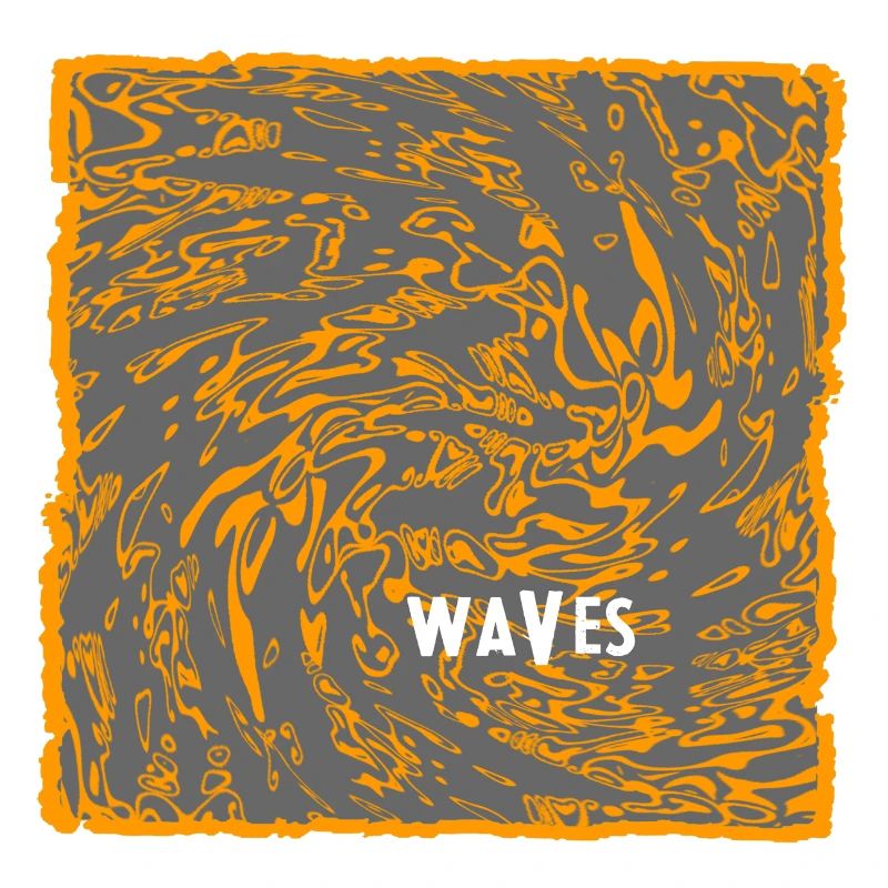 Orange Wave Pattern Art