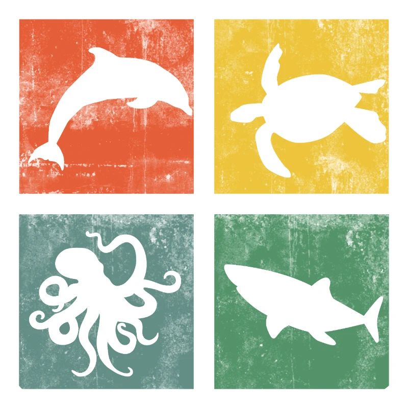 Marine Animals Ocean Dolphin Turtle Octopus