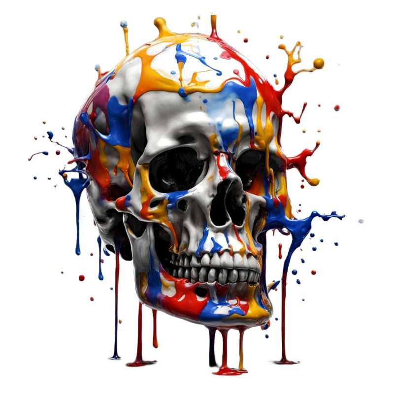 Skull painted with splashes