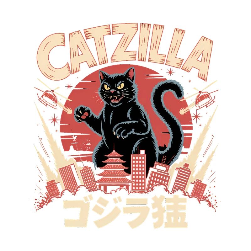 Catzilla - Logo de chat mignon