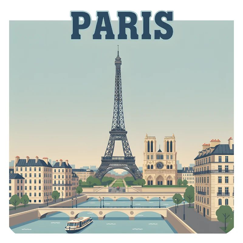Paris Skyline Eiffel Print