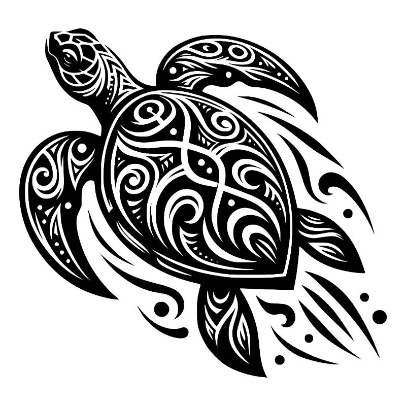 Tradition meets modern turtle tattoo