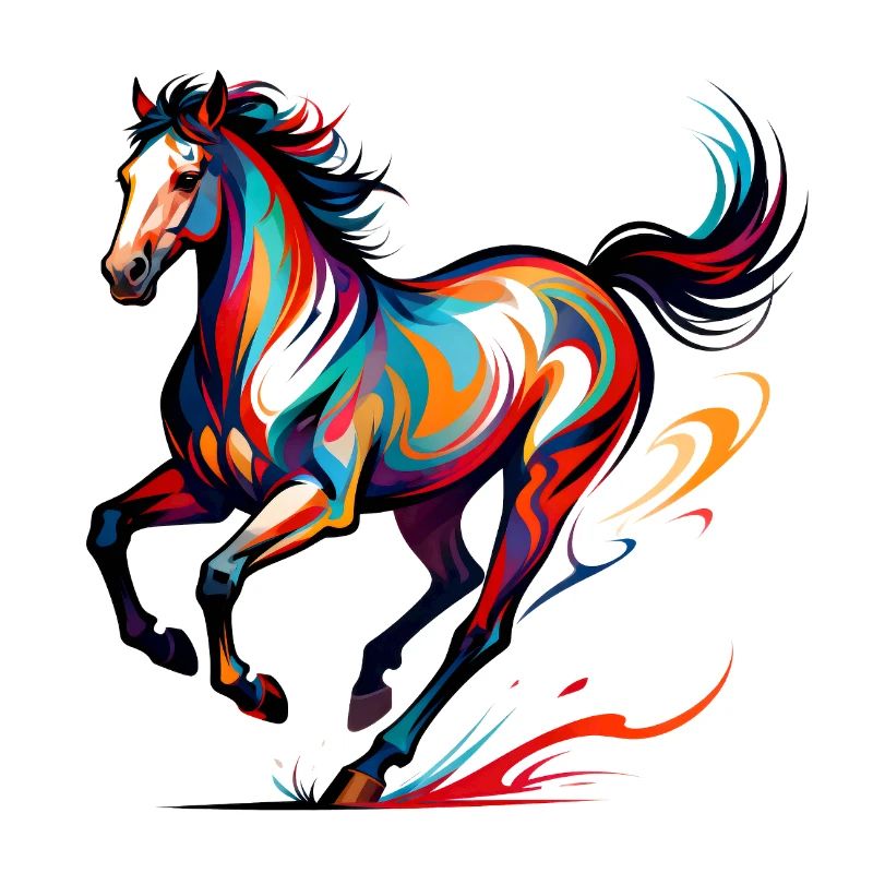 Cheval coloré abstrait